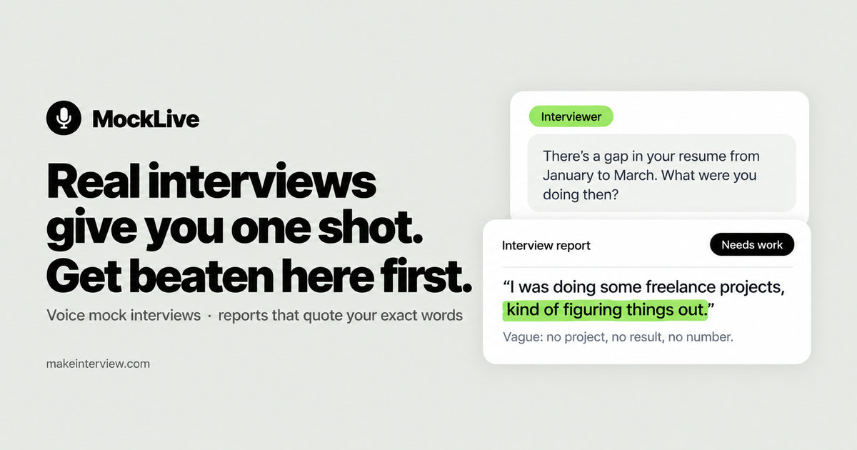 MakeInterview English Interview Guide screenshot